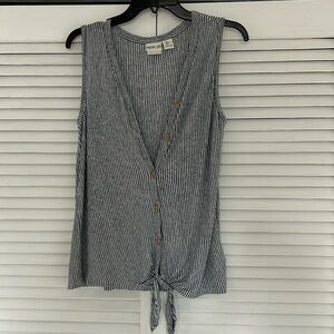 Ladies Navy Striped Top